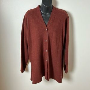 Country Shop Pure Cashmere Cardigan Sweater Burnt orange